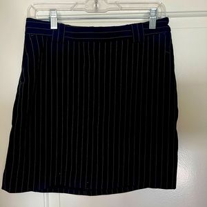 Express black and white pinstripe skirt